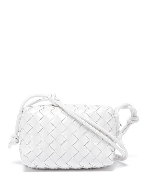 Bottega Veneta - Loop Small Intrecciato-leather Cross-body Bag - Womens - White