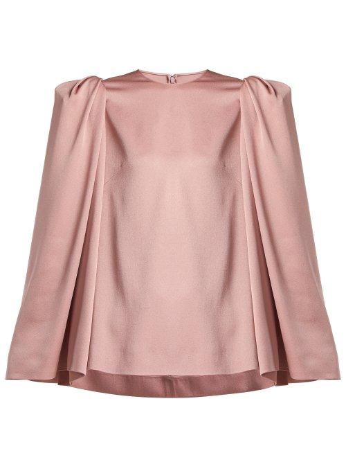 Matchesfashion.com Valentino - Puff Shoulder Cady Top - Womens - Light Pink