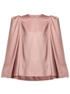 Matchesfashion.com Valentino - Puff Shoulder Cady Top - Womens - Light Pink