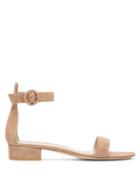 Matchesfashion.com Gianvito Rossi - Portofino 20 Block-heel Suede Sandals - Womens - Nude