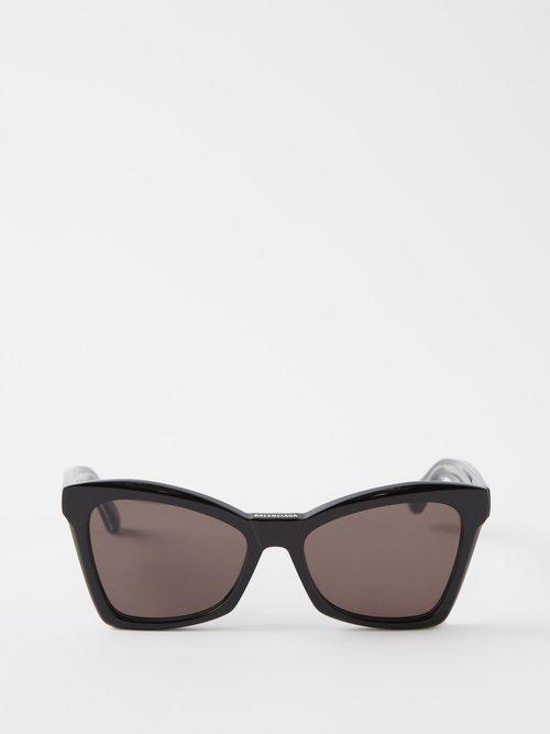 Balenciaga Eyewear - Weekend Butterfly Acetate Sunglasses - Womens - Black Grey