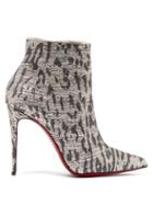 Matchesfashion.com Christian Louboutin - So Kate 100 Leopard Print Ankle Boots - Womens - Silver
