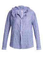 Y's By Yohji Yamamoto Ruffled-collar Striped Poplin Shirt