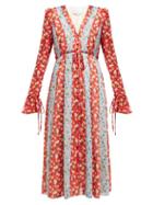 Matchesfashion.com Carolina Herrera - Floral Print Chiffon Midi Dress - Womens - Red Multi