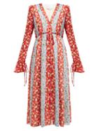 Matchesfashion.com Carolina Herrera - Floral Print Chiffon Midi Dress - Womens - Red Multi