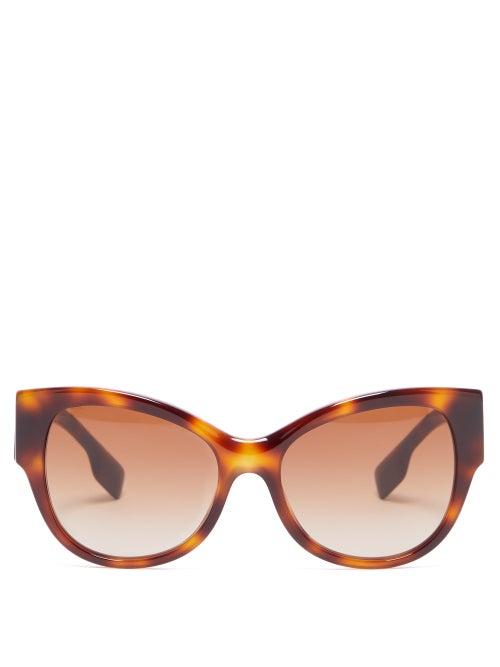 Matchesfashion.com Burberry - Logo Tortoiseshell Acetate Sunglasses - Womens - Tortoiseshell