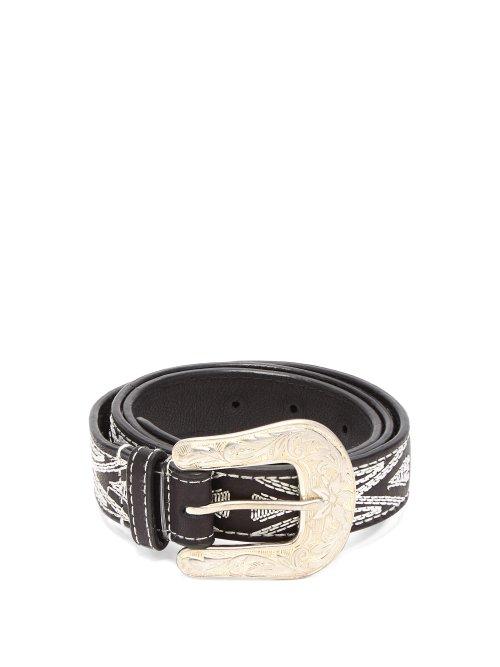 Matchesfashion.com Isabel Marant - Tety Topstitched Leather Belt - Womens - Black