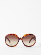 Tom Ford Eyewear - Georgia 02 Tortoiseshell-acetate Round Sunglasses - Womens - Brown Multi