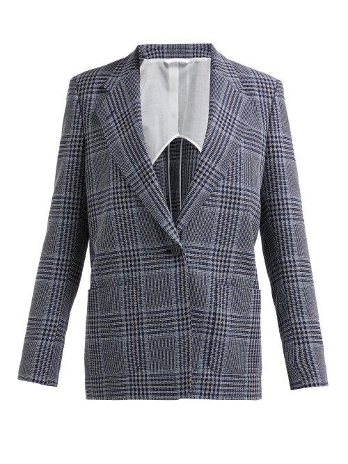 Matchesfashion.com Acne Studios - Jana Single Breasted Checked Blazer - Womens - Navy Multi