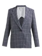 Matchesfashion.com Acne Studios - Jana Single Breasted Checked Blazer - Womens - Navy Multi