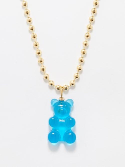 Liou - Gummy Bear-charm 14kt Gold-plated Necklace - Mens - Blue