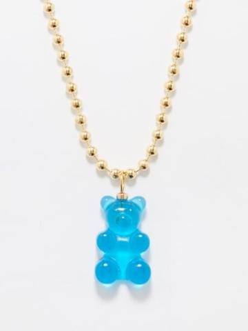 Liou - Gummy Bear-charm 14kt Gold-plated Necklace - Mens - Blue