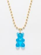 Liou - Gummy Bear-charm 14kt Gold-plated Necklace - Mens - Blue