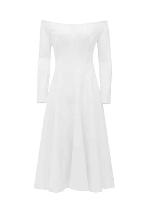 Matchesfashion.com Norma Kamali - Grace Off-the-shoulder Jersey Dress - Womens - White