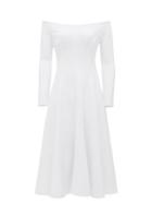 Matchesfashion.com Norma Kamali - Grace Off-the-shoulder Jersey Dress - Womens - White