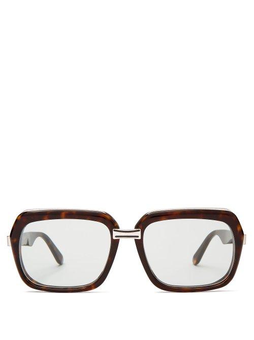 Matchesfashion.com Celine Eyewear - Oversized Square Frame Acetate Sunglasses - Womens - Dark Brown