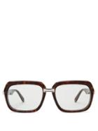 Matchesfashion.com Celine Eyewear - Oversized Square Frame Acetate Sunglasses - Womens - Dark Brown