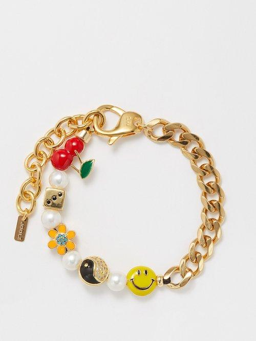 Joolz By Martha Calvo - Showstopper Bead & 14kt Gold-plated Bracelet - Womens - Gold Multi