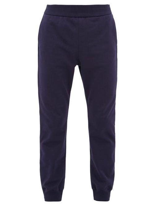 Matchesfashion.com Versace - Logo-embroidered Cotton Track Pants - Mens - Navy
