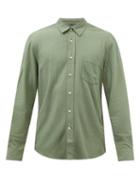 Our Legacy - Patch-pocket Slubbed Silk-poplin Shirt - Mens - Green