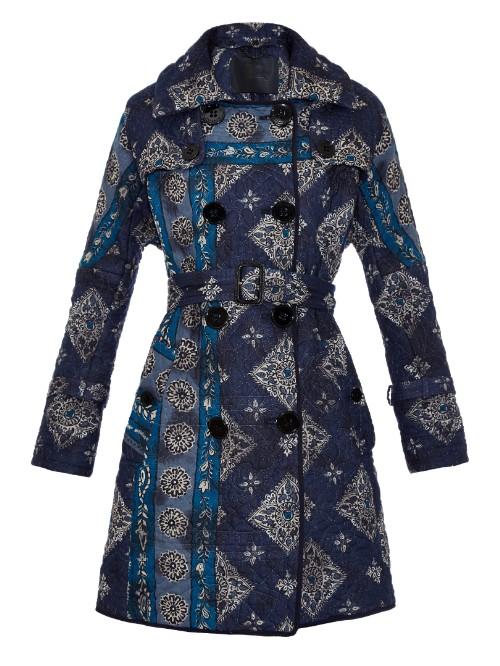 Burberry Prorsum Paisley-print Quilted Trench Coat