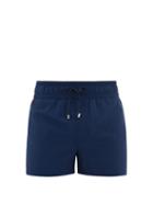 Matchesfashion.com Balmain - Logo Print Side Striped Swim Shorts - Mens - Navy Multi