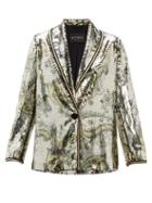 Matchesfashion.com Etro - Cheshire Paisley Sequin Blazer - Womens - Gold