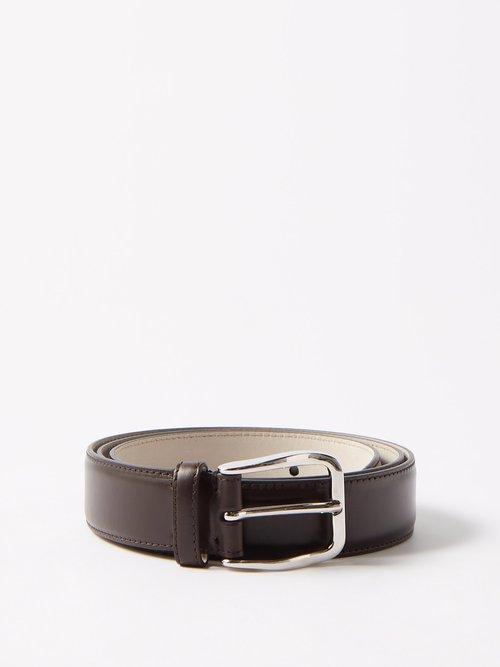 Brunello Cucinelli - Leather Belt - Mens - Dark Brown