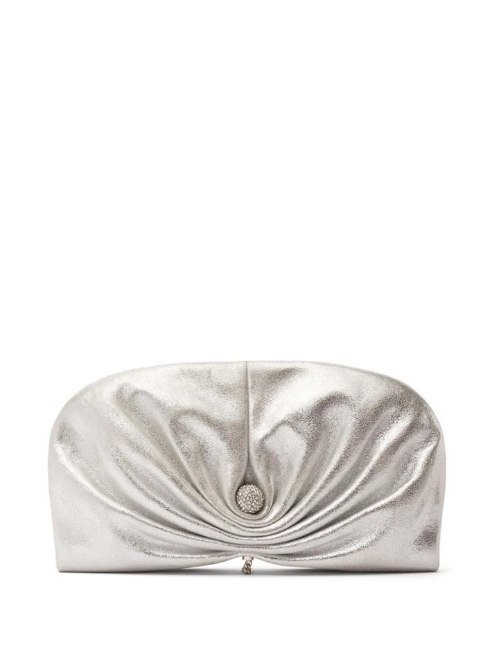 Jimmy Choo Vivien Metallic Suede Clutch Bag