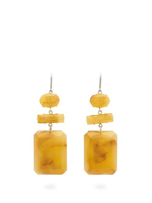 Matchesfashion.com Isabel Marant - Marbled Drop Earrings - Womens - Yellow