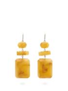 Matchesfashion.com Isabel Marant - Marbled Drop Earrings - Womens - Yellow