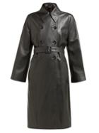 Matchesfashion.com Joseph - Romney Double Breasted Leather Coat - Womens - Black