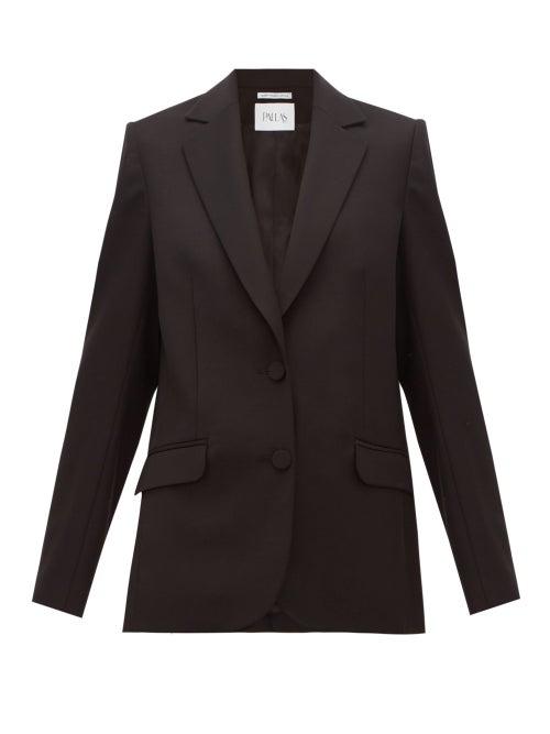 Matchesfashion.com Pallas X Claire Thomson-jonville - Faulkner Single Breasted Wool Crepe Jacket - Womens - Black