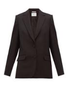 Matchesfashion.com Pallas X Claire Thomson-jonville - Faulkner Single Breasted Wool Crepe Jacket - Womens - Black