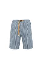 Matchesfashion.com White Sand - Drawstring Waist Cotton Blend Shorts - Mens - White Multi