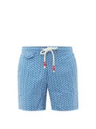 Matchesfashion.com Orlebar Brown - Standard Castell-print Swim Shorts - Mens - Blue