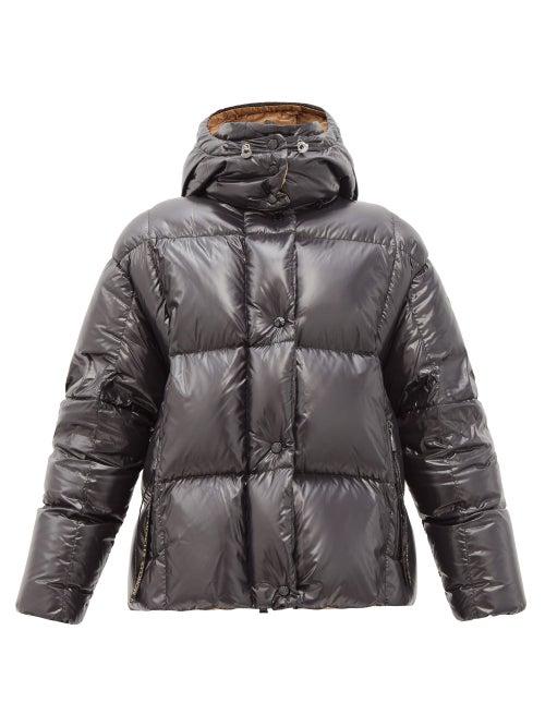 Matchesfashion.com Moncler - Parana Hooded Down-filled Laqu Jacket - Womens - Black