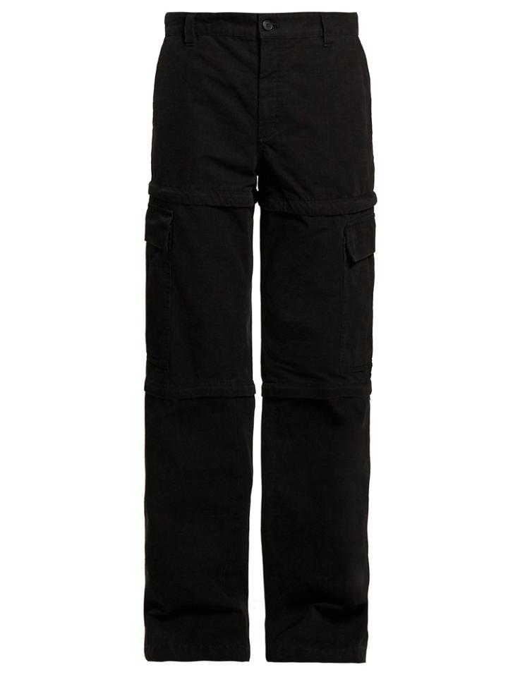 Balenciaga Zipped Panel Cotton Cargo Trousers