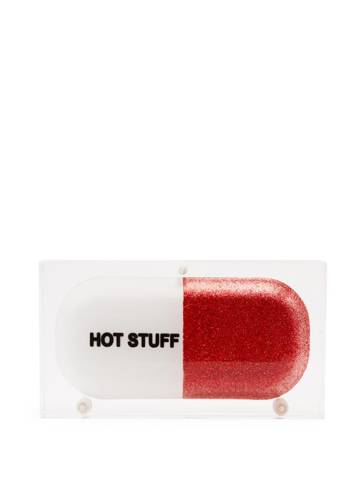 Sarah's Bag Hot Stuff Pill Glitter Perspex Clutch