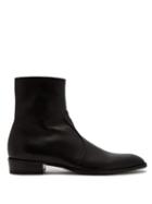 Matchesfashion.com Saint Laurent - Wyatt Leather Ankle Boots - Mens - Black