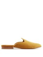 Matchesfashion.com Le Monde Beryl - Venetian Backless Velvet Slipper Shoes - Womens - Gold