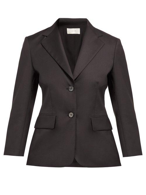 Matchesfashion.com The Row - Linder Single Breasted Wool Crepe Blazer - Womens - Black