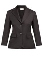 Matchesfashion.com The Row - Linder Single Breasted Wool Crepe Blazer - Womens - Black