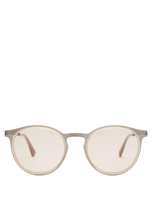 Matchesfashion.com Mykita - X Damir Doma Dd2.3 Round Gunmetal Sunglasses - Mens - Brown