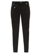 Matchesfashion.com Alexander Mcqueen - Bull Embroidered-logo Skinny-fit Jeans - Mens - Black