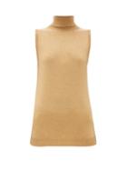 Matchesfashion.com Johnston's Of Elgin - Sleeveless Cashmere Roll-neck Sweater - Womens - Camel