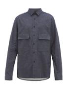 Matchesfashion.com Raey - Chest Pocket Brushed Cotton Twill Shirt - Mens - Navy