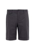 Matchesfashion.com Incotex - Tailored Cotton Blend Poplin Shorts - Mens - Grey