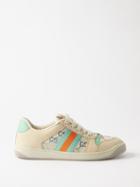 Gucci - Screener Gg-logo Leather And Mesh Trainers - Womens - Multi