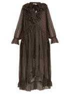 Zimmermann Painted Heart Ruffle Polka Dot-print Silk Dress